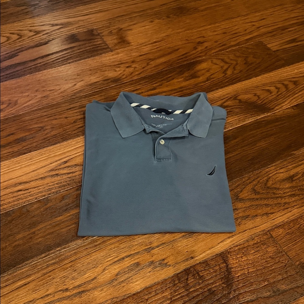 Nautica Men's Slate Blue Short Sleeve Polo XXL